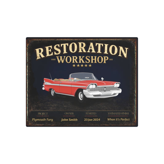 Garage Wall Art - Plymouth Fury - Red