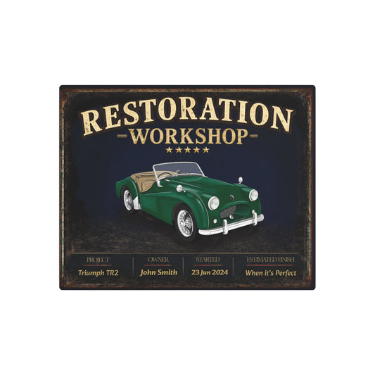 Garage Wall Art - Triumph TR2 green