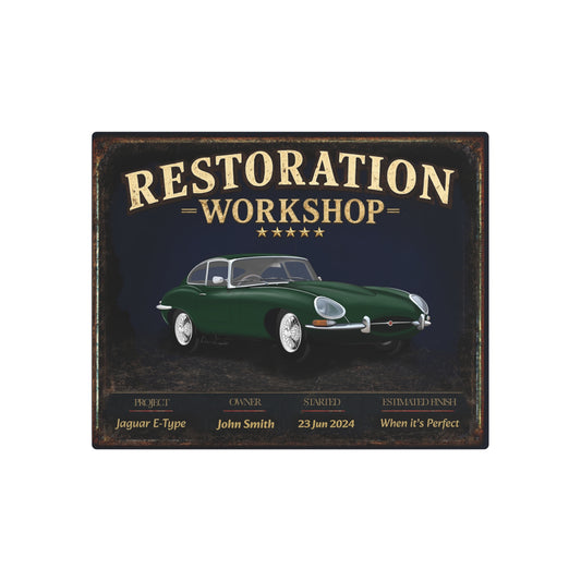 Garage Wall Art - Jaguar E-Type - Green