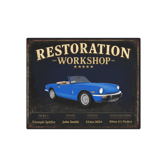 Garage Wall Art - Triumph Spitfire blue