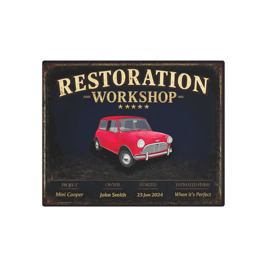 Garage Wall Art - Mini Cooper - Red