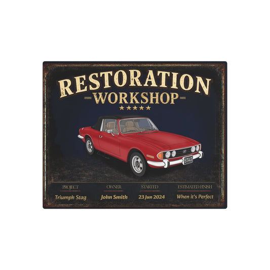 Garage Wall Art - Triumph Stag red