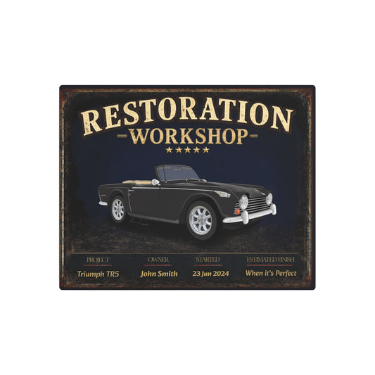 Garage Wall Art - Triumph TR5 black