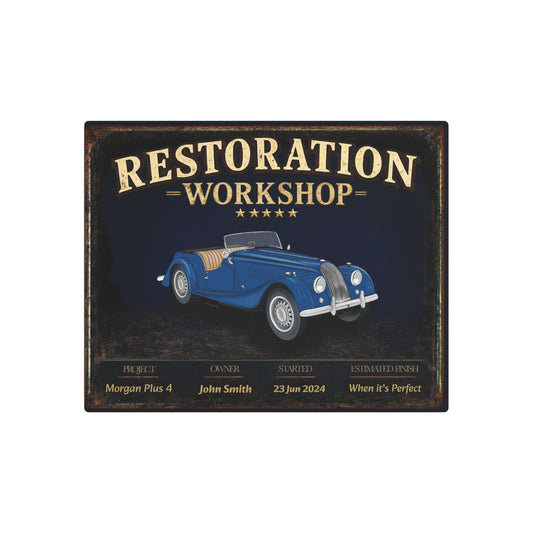 Garage Wall Art - Morgan Plus 4 - Blue