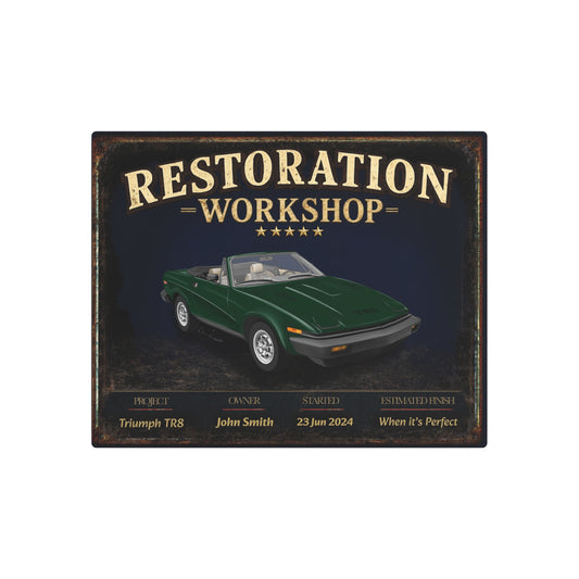 Garage Wall Art - Triumph TR8 green