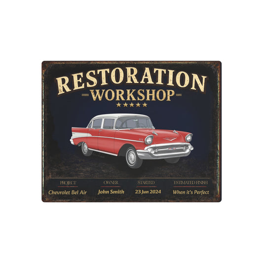 Garage Wall Art - Chevrolet Bel Air - Red