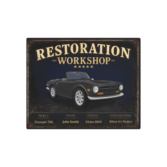 Garage Wall Art - Triumph TR6 black