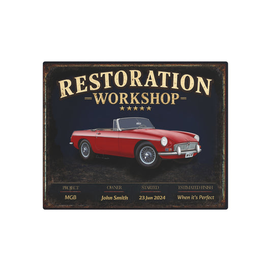Garage Wall Art - MGB - Red