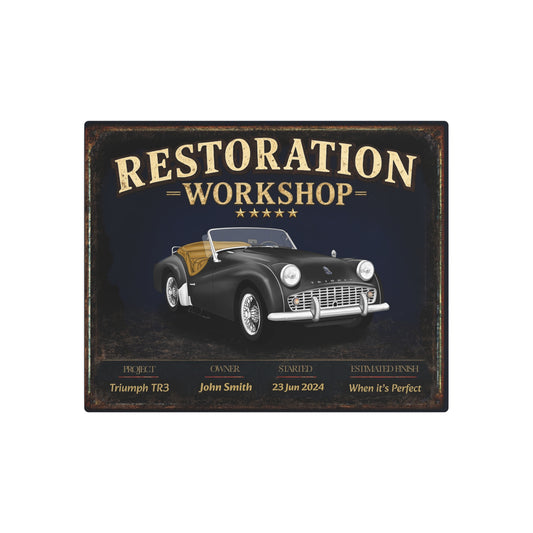 Garage Wall Art - Triumph TR3 black
