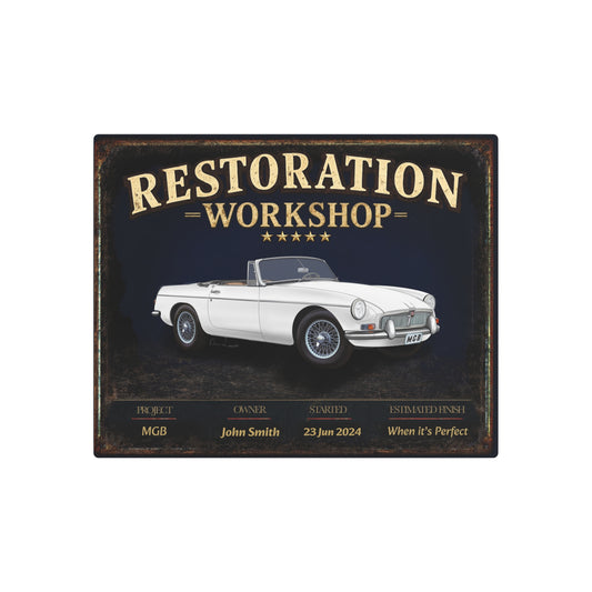 Garage Wall Art - MGB - White