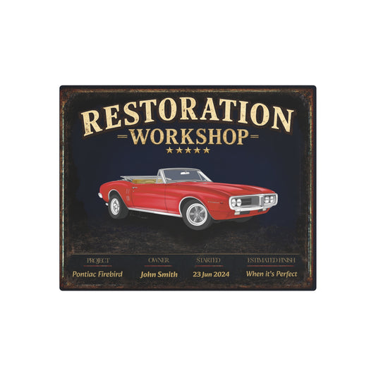 Garage Wall Art - Pontiac Firebird - Red
