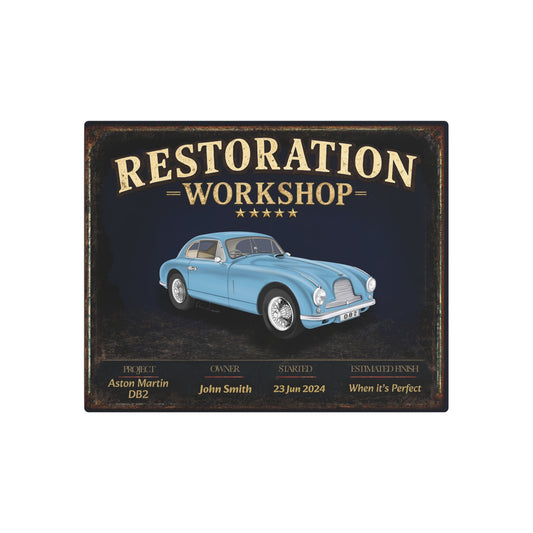 Garage Wall Art - Aston Martin DB2 - Blue