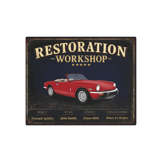 Garage Wall Art - Triumph Spitfire red