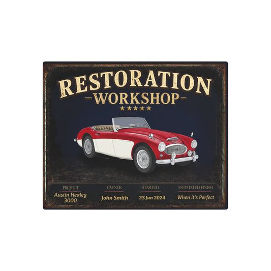 Garage Wall Art - Austin Healey 3000 - Red