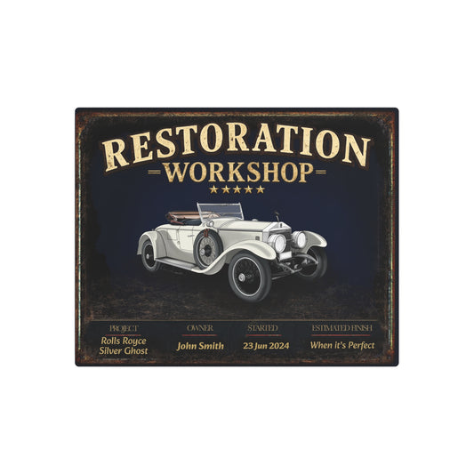 Garage Wall Art - RR Silver Ghost - White