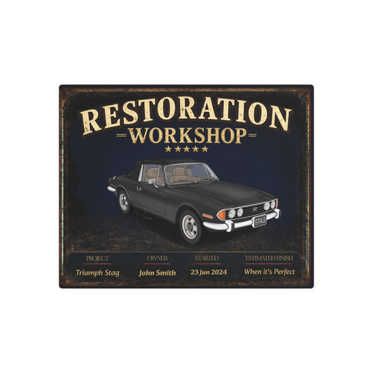 Garage Wall Art - Triumph Stag black