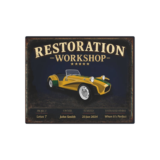 Garage Wall Art - Lotus 7 - Yellow