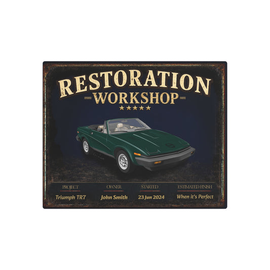 Garage Wall Art - Triumph TR7 green