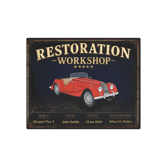 Garage Wall Art - Morgan Plus 4 - Red