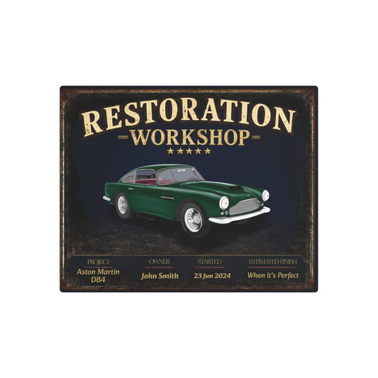Garage Wall Art - Aston Martin DB4 - Green