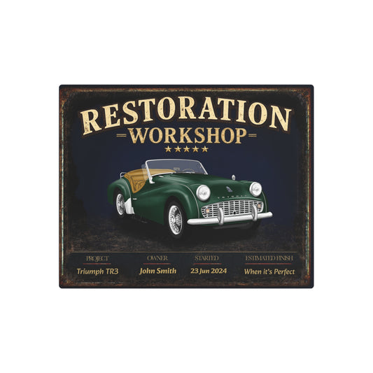 Garage Wall Art - Triumph TR3 green