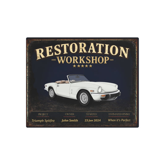 Garage Wall Art - Triumph Spitfire white