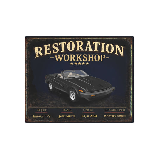 Garage Wall Art - Triumph TR7 black
