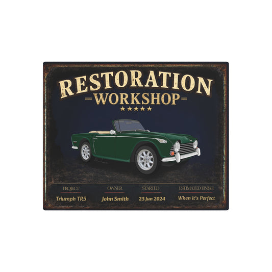 Garage Wall Art - Triumph TR5 green