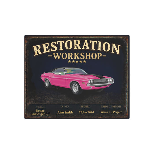 Garage Wall Art - Dodge Challenger - Pink Panther