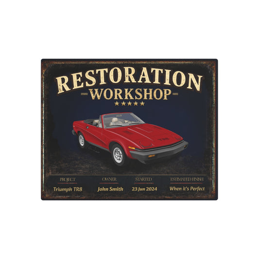 Garage Wall Art - Triumph TR8 red