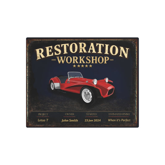 Garage Wall Art - Lotus 7 - Red