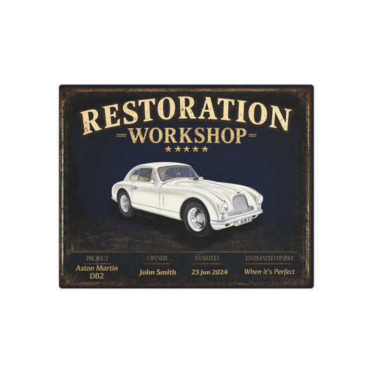 Garage Wall Art - Aston Martin DB2 - White