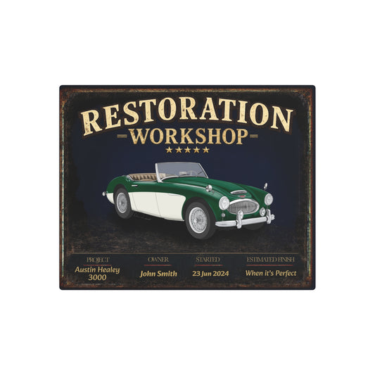 Garage Wall Art - Austin Healey 3000 - Green