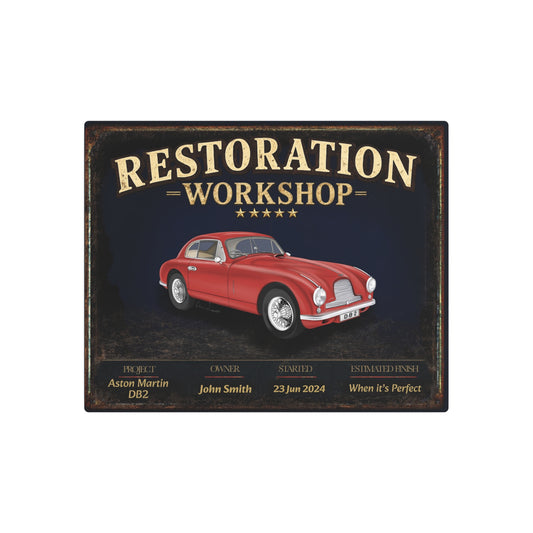 Garage Wall Art - Aston Martin DB2 - Red