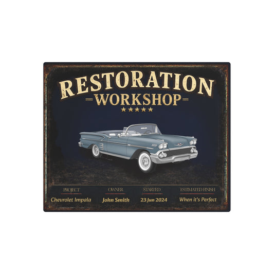 Garage Wall Art - Chevrolet Impala - Blue
