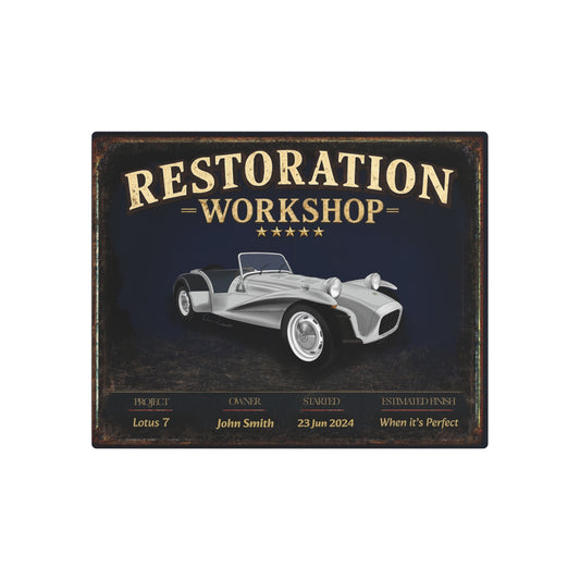 Garage Wall Art - Lotus 7 - Silver
