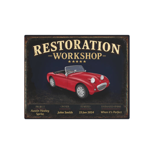 Garage Wall Art - Austin Healey Sprite - Red