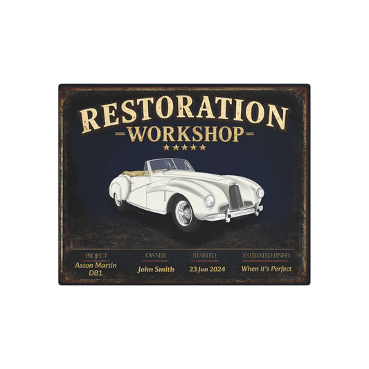 Garage Wall Art - Aston Martin DB1 - White