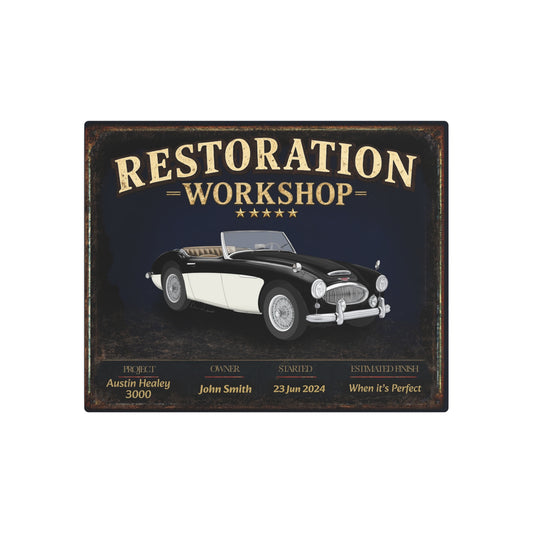 Garage Wall Art - Austin Healey 3000 - Black