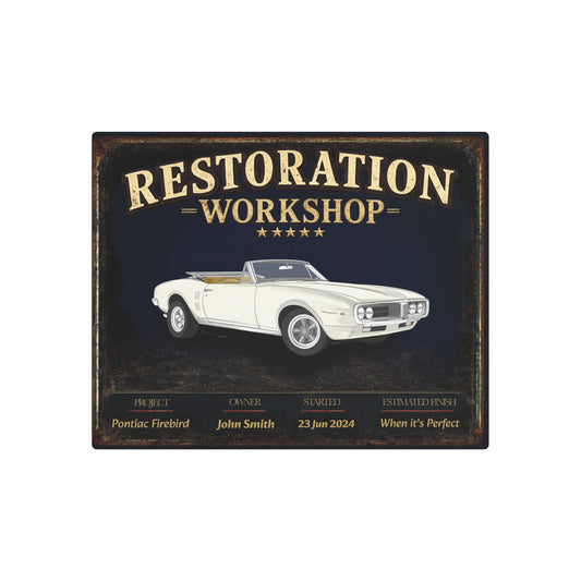 Garage Wall Art - Pontiac Firebird - White