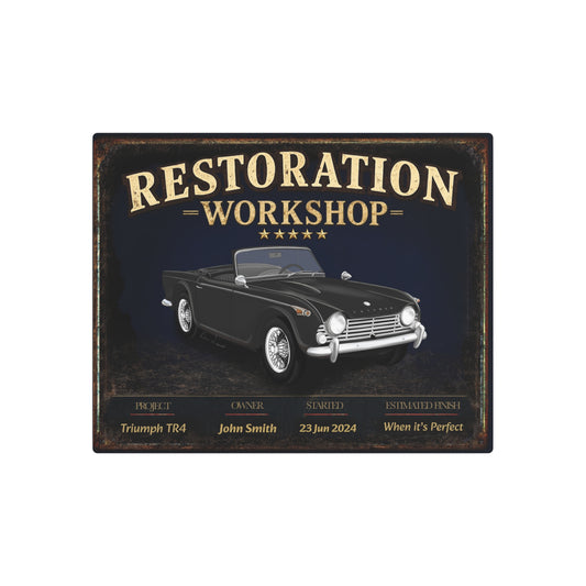 Garage Wall Art - Triumph TR4 black