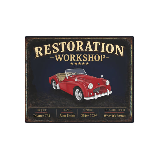 Garage Wall Art - Triumph TR2 red