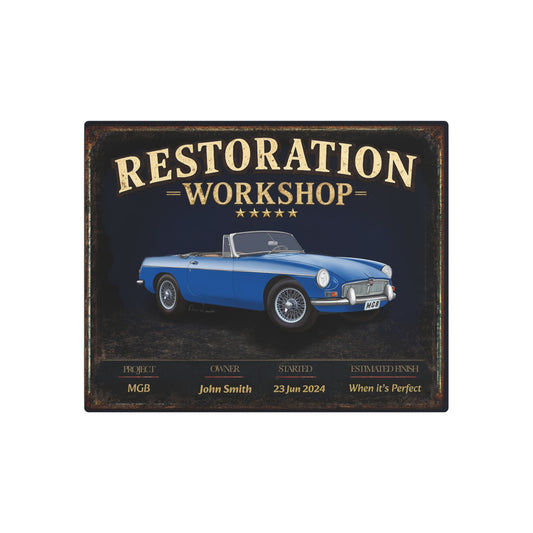 Garage Wall Art - MGB - Blue