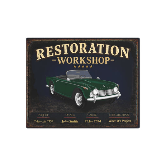 Garage Wall Art - Triumph TR4 green