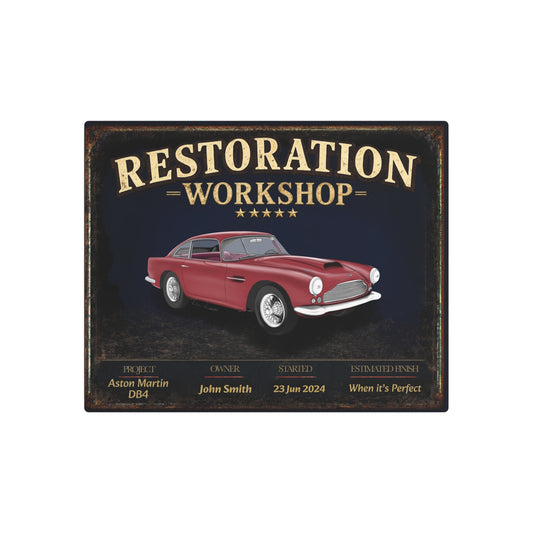Garage Wall Art - Aston Martin DB4 - Red