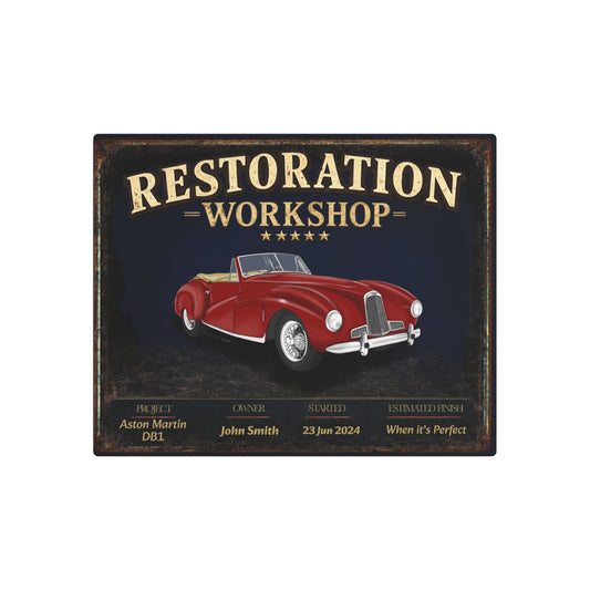 Garage Wall Art - Aston Matin DB1 - Red