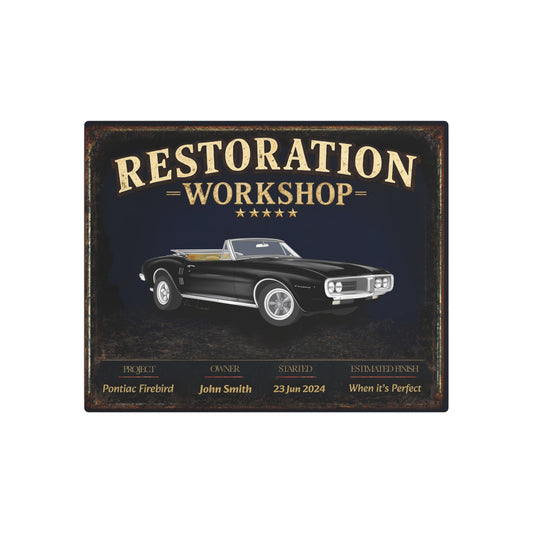 Garage Wall Art - Pontiac Firebird - Black