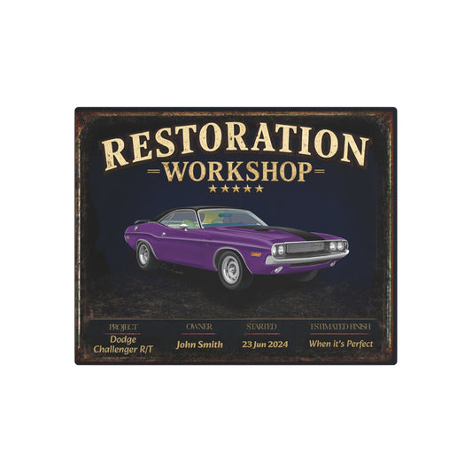 Garage Wall Art - Dodge Challenger - Plum