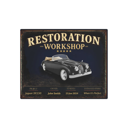 Garage Wall Art - Jaguar XK150 - Black