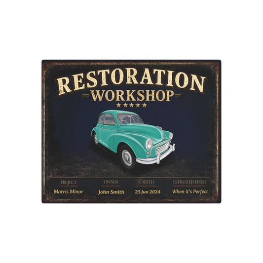 Garage Wall Art - Morris Minor - Green